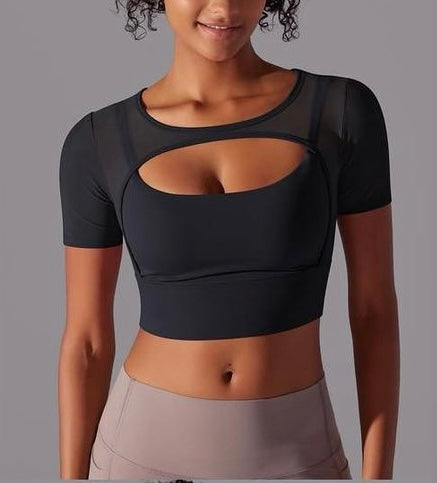 Oval Cut Crop Top (Amber Brown)