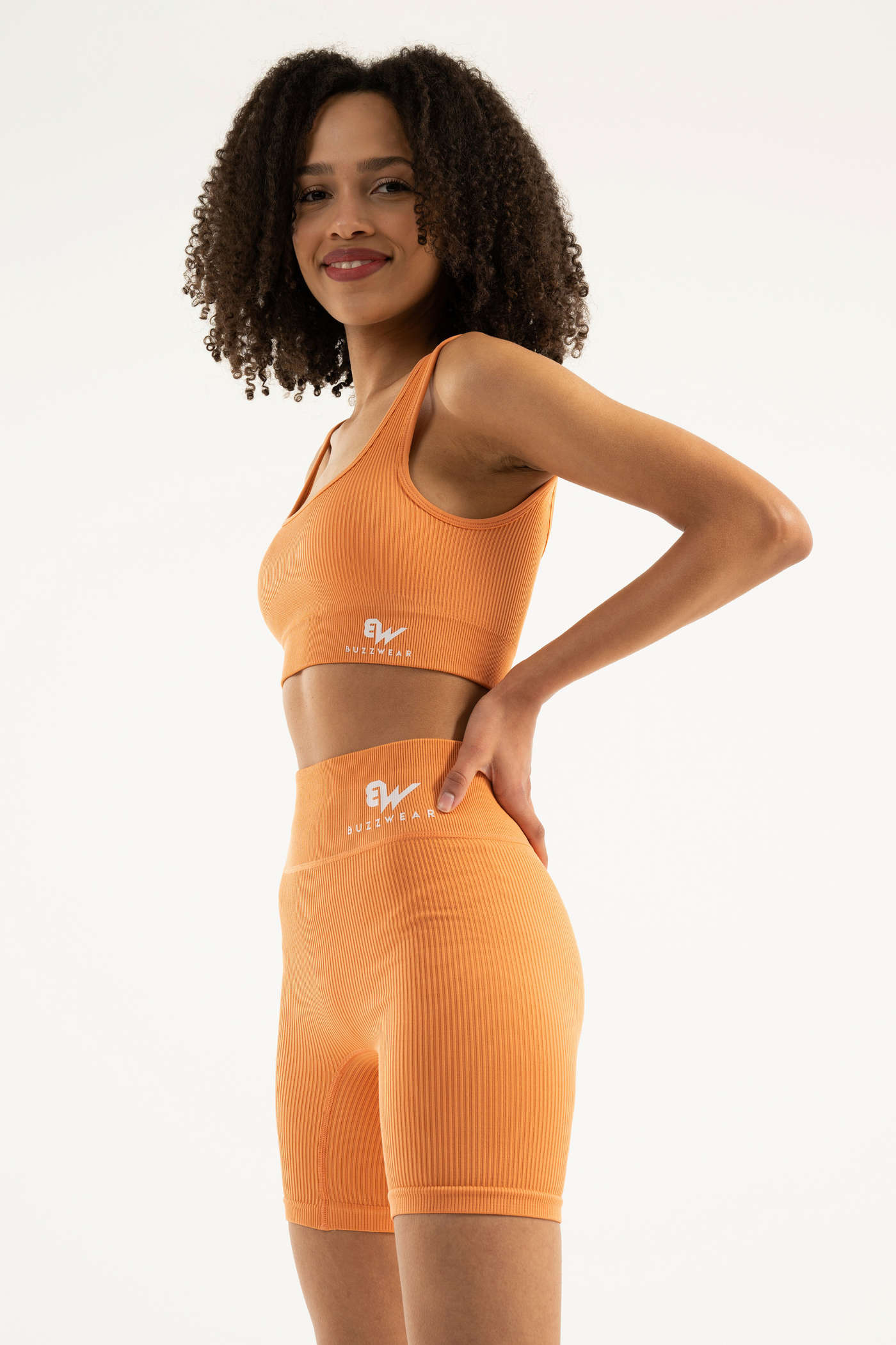 Biker Sleeveless 2 Pieces Set (Orange)