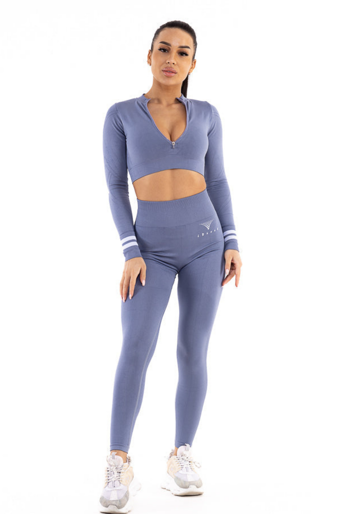 Sexy Body Fit Effect Sportswear (Blue Grey)