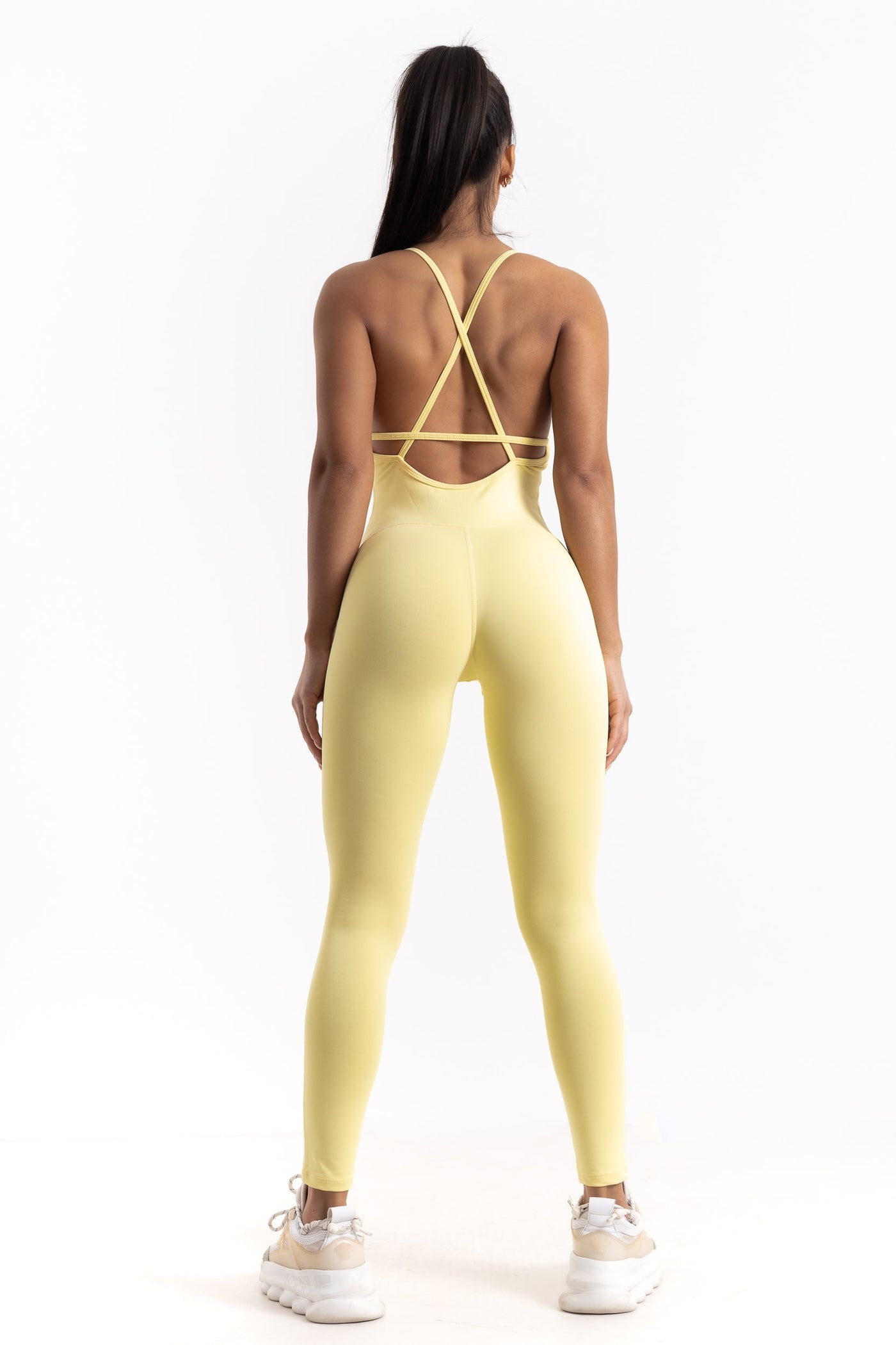 Open Back Unitard (Light Yellow)