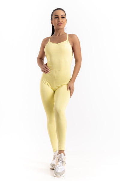 Open Back Unitard (Light Yellow)