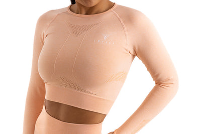 Flex Long Sleeve Crop Top (Peach)