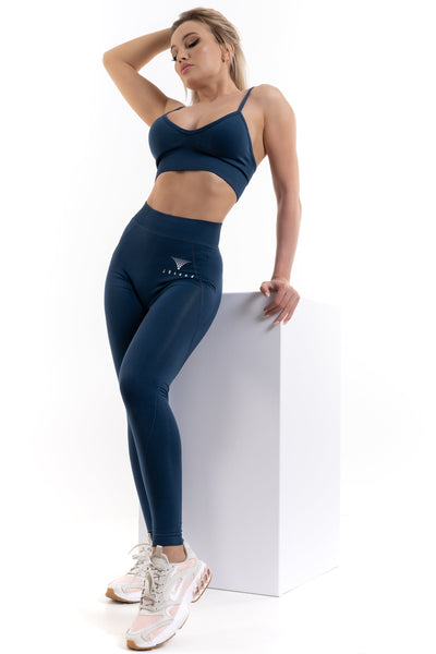 Sensual Seamless Sports Bra (Dark Blue, Black)