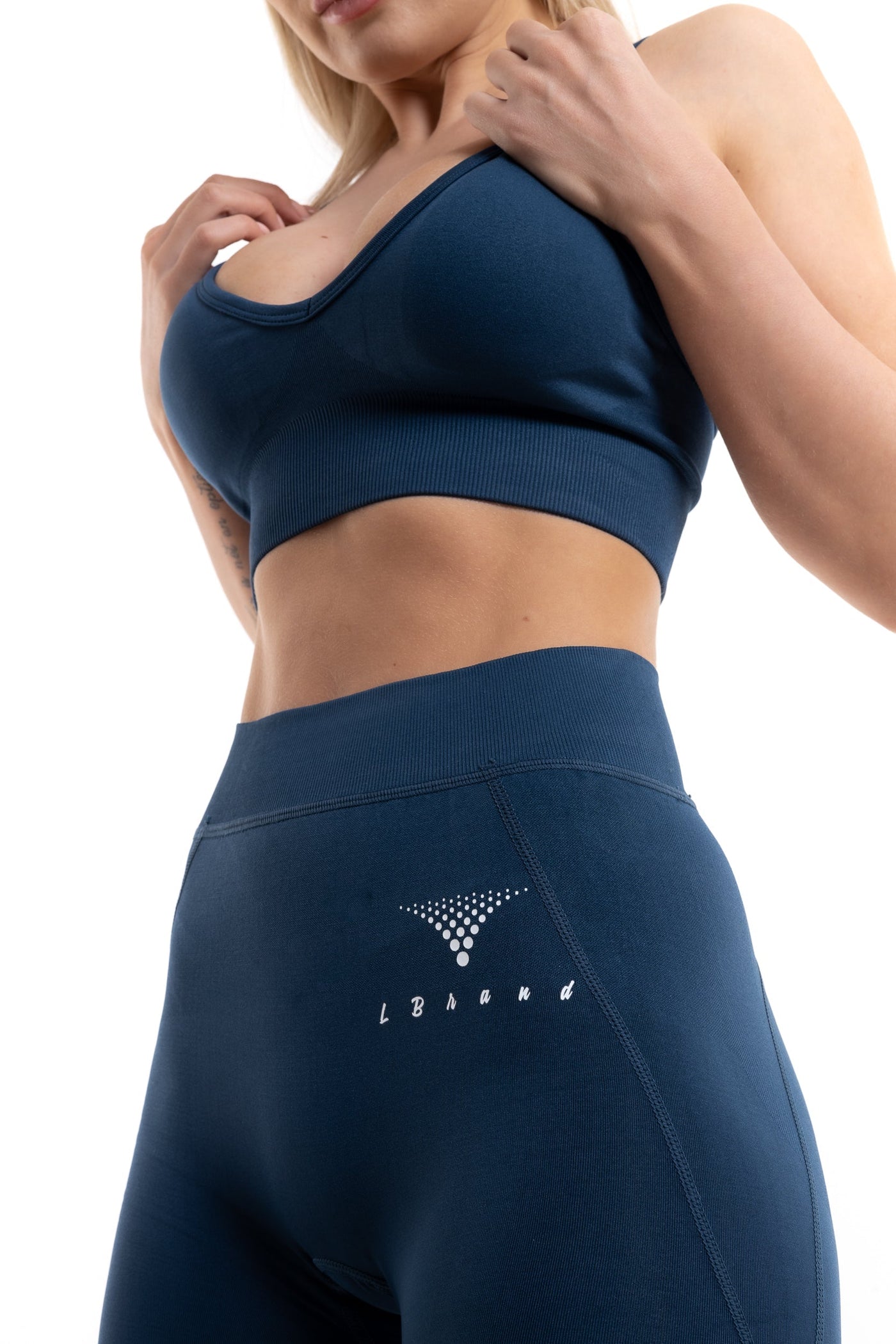 Sensual Seamless Sports Bra (Dark Blue, Black)