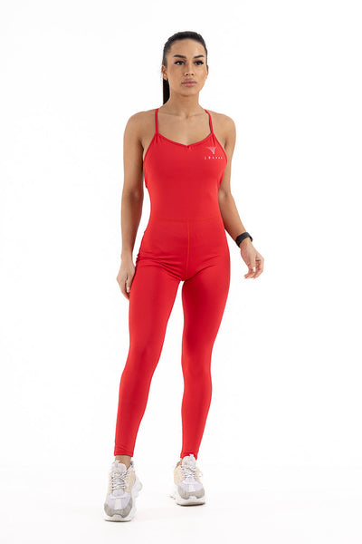 Open Back Unitard (Red)