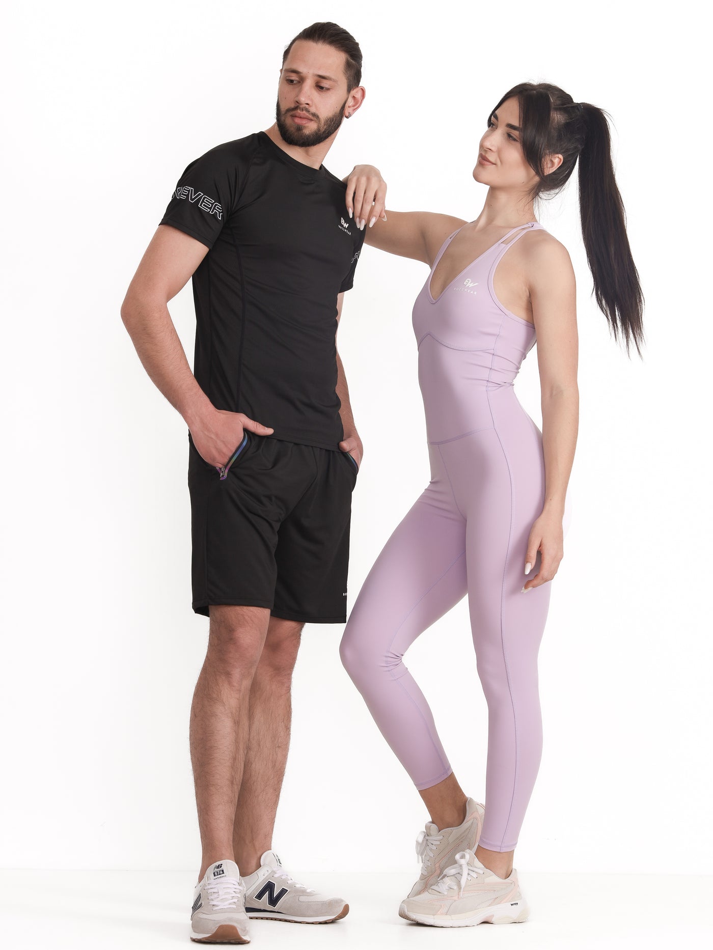 Aura Active Unitard with two braces (Lila)