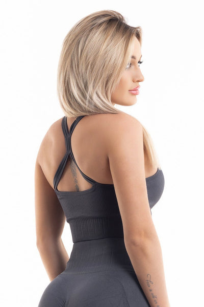 Comfy Seamless Sports Bra (Dark Grey)