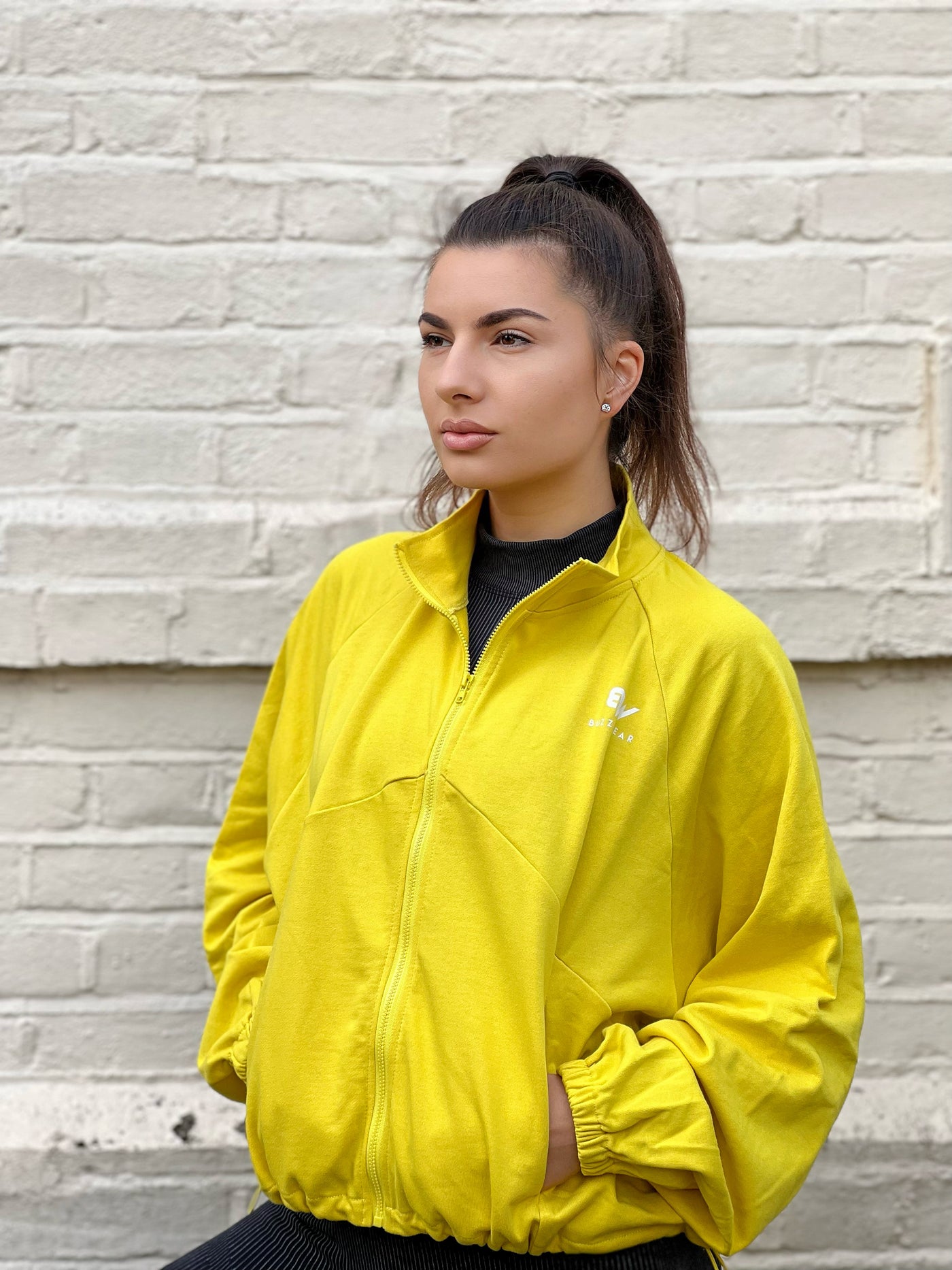 Zip-up oversize hoodie (Yellow)