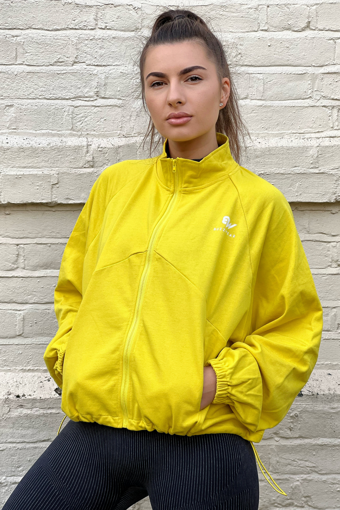 Zip-up oversize hoodie (Yellow)